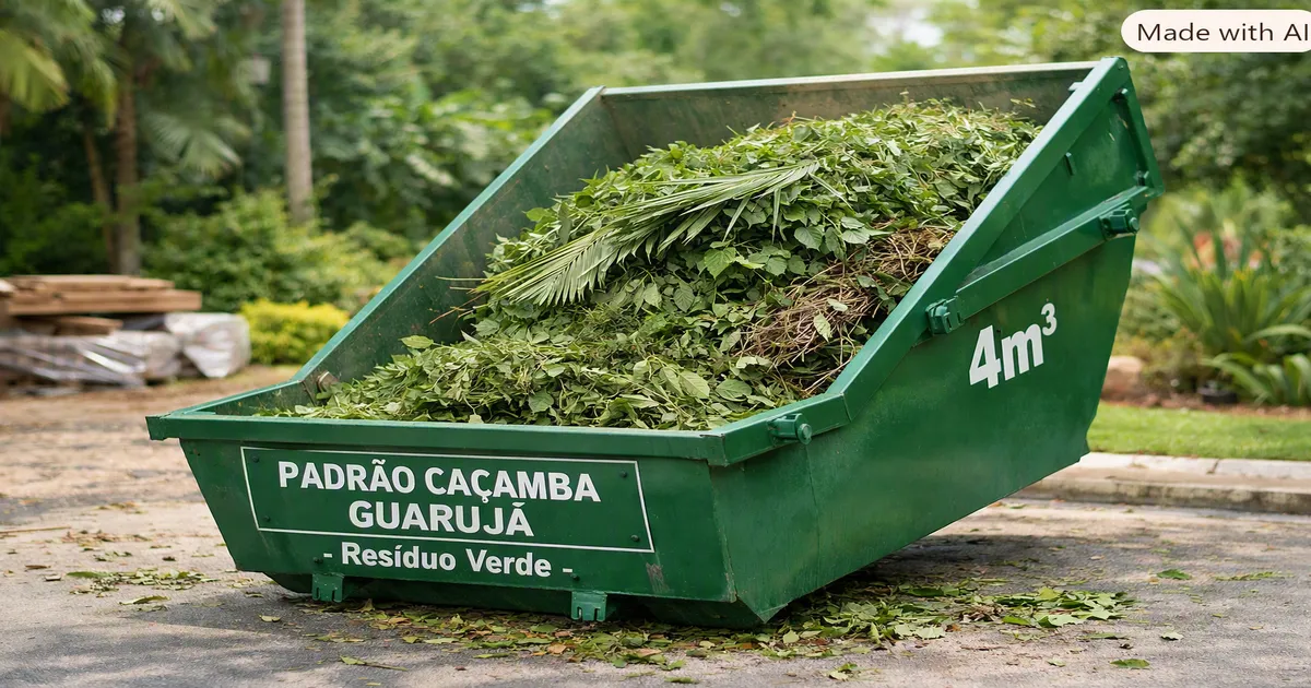 Caçamba para resíduo verde e arbustos em Guarujá